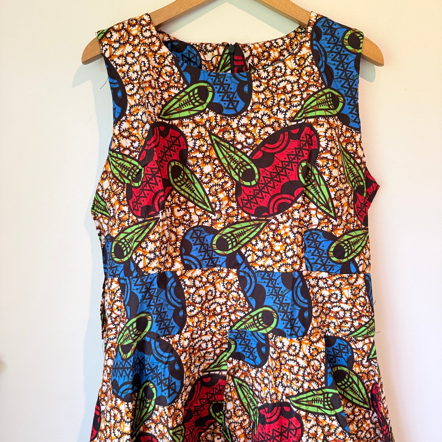KA&KA Vibrant African Print High-Low Dress - Size XL
