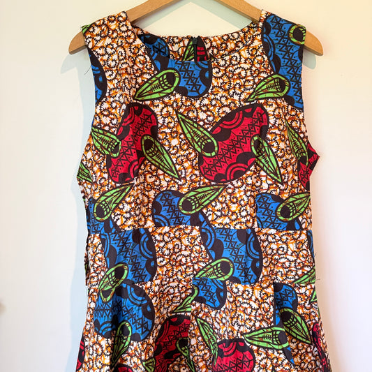 KA&KA Vibrant African Print High-Low Dress - Size XL