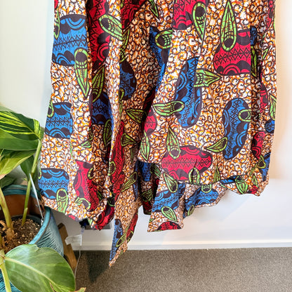 KA&KA Vibrant African Print High-Low Dress - Size XL