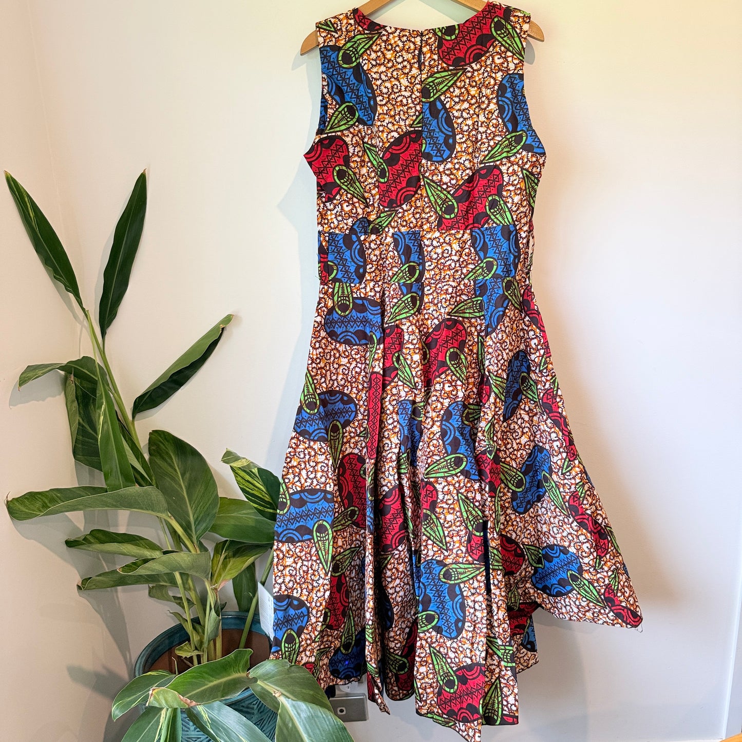 KA&KA Vibrant African Print High-Low Dress - Size XL