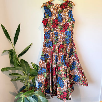 KA&KA Vibrant African Print High-Low Dress - Size XL