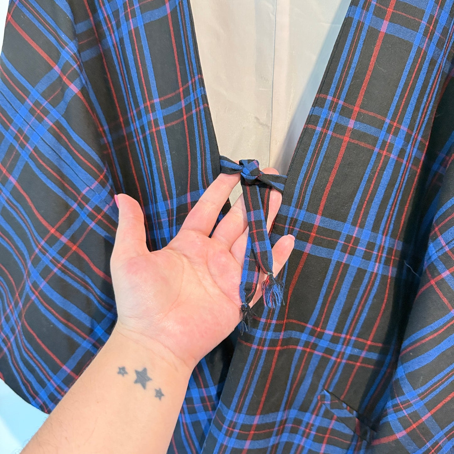 Plaid Oversize Kimono Jacket/Cardigan