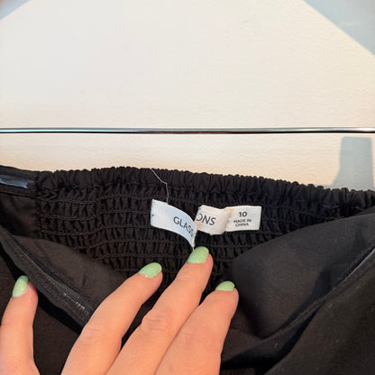 Glassons Black Strapless Ruched-Back Top – Size 10