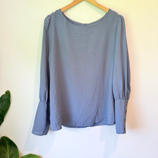 Shein Size XL Long-Sleeve Button Back Blouse