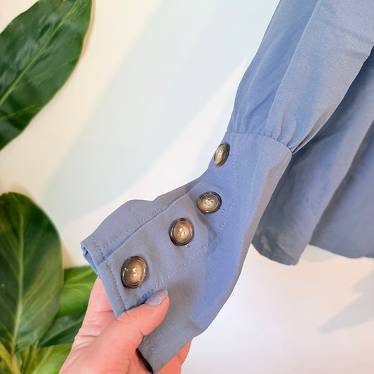 Shein Size XL Long-Sleeve Button Back Blouse