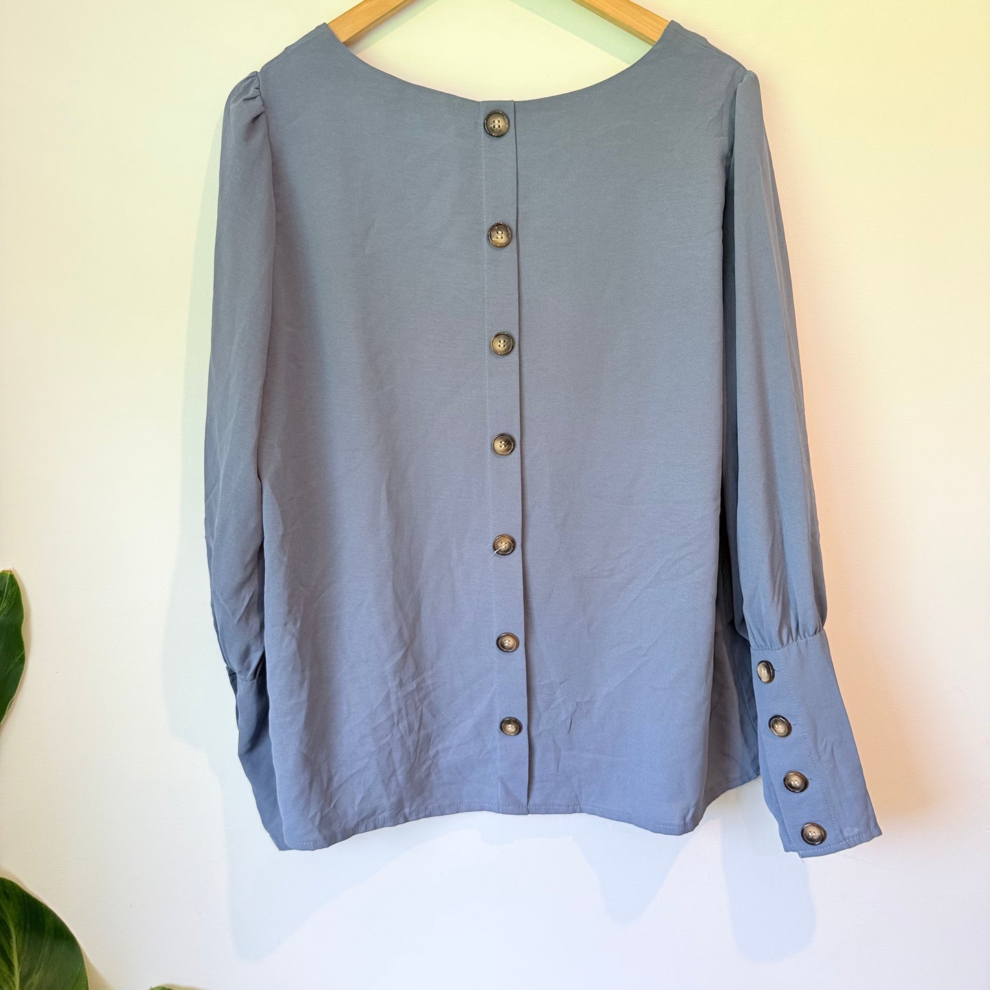 Shein Size XL Long-Sleeve Button Back Blouse