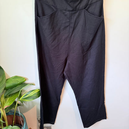 Reformation Size 12 Black Off-Shoulder Wide-Leg Jumpsuit