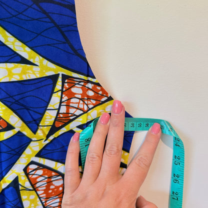 KA&KA Blue & Orange African Print High-Low Dress - Size XXL