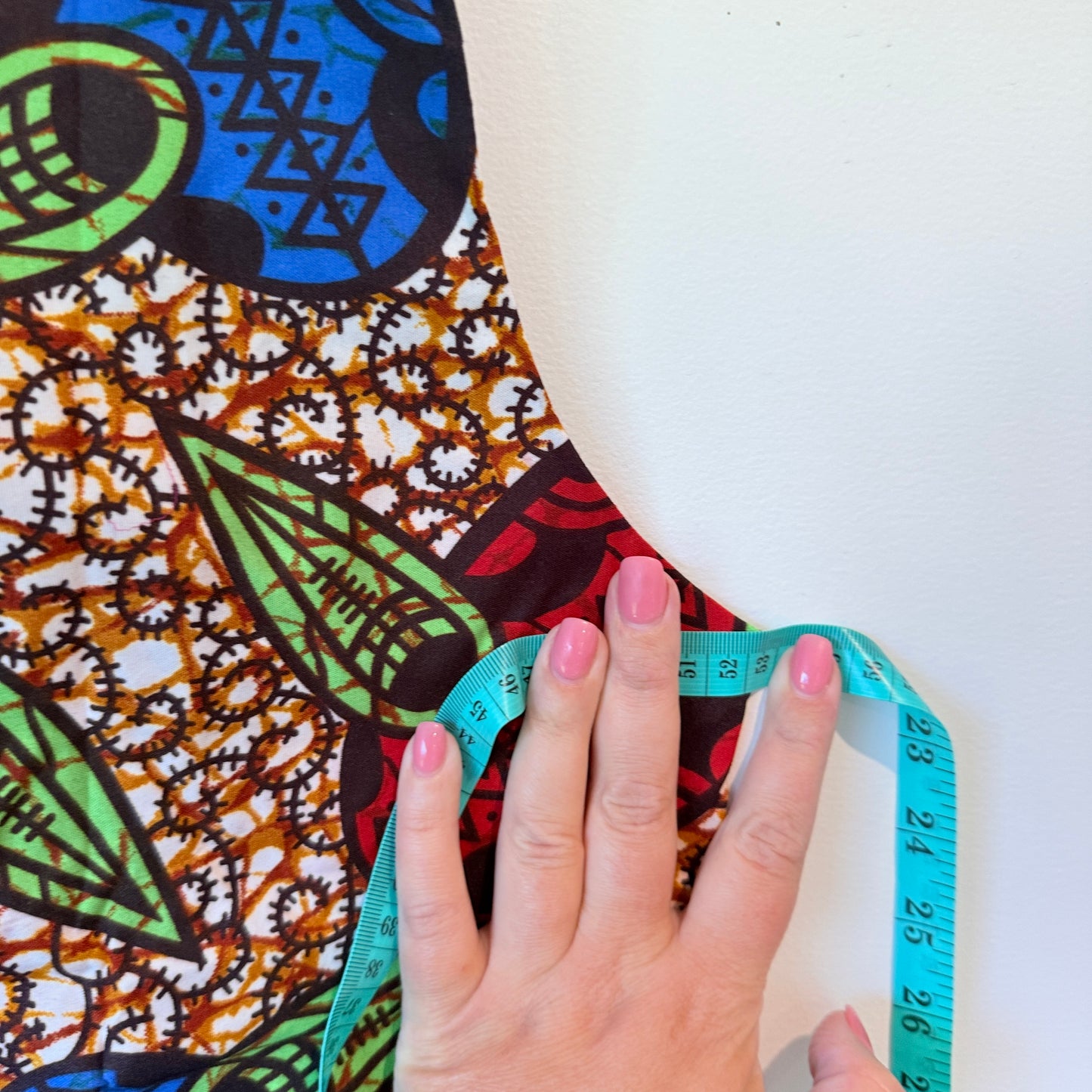 KA&KA Red & Blue African Print High-Low Dress - Size XXL