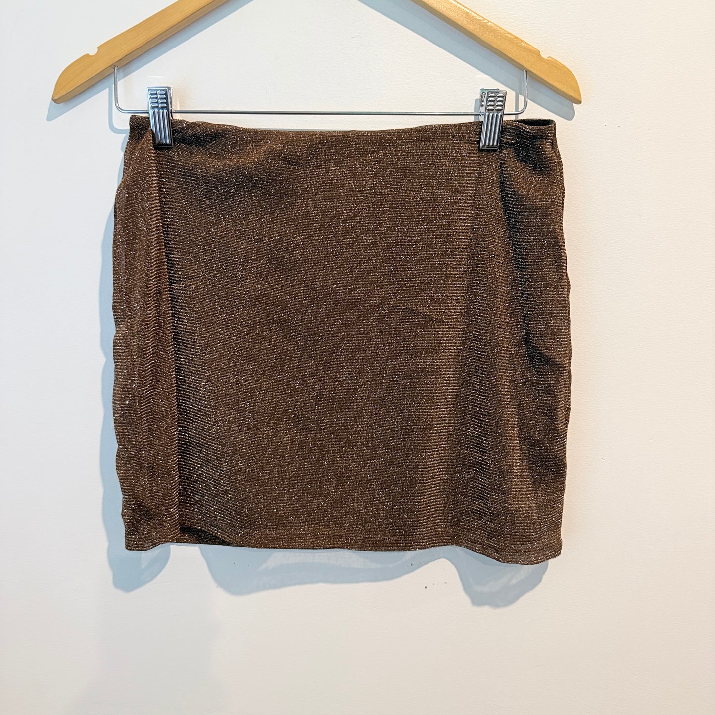 Glassons Brown Glitter Mini Skirt – Size M