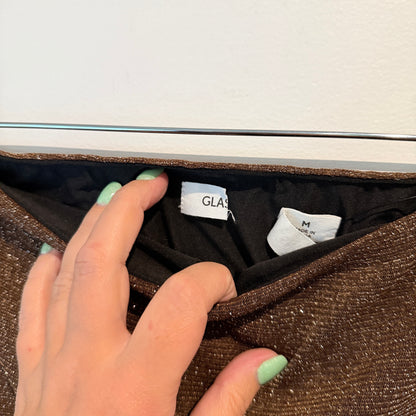 Glassons Brown Glitter Mini Skirt – Size M