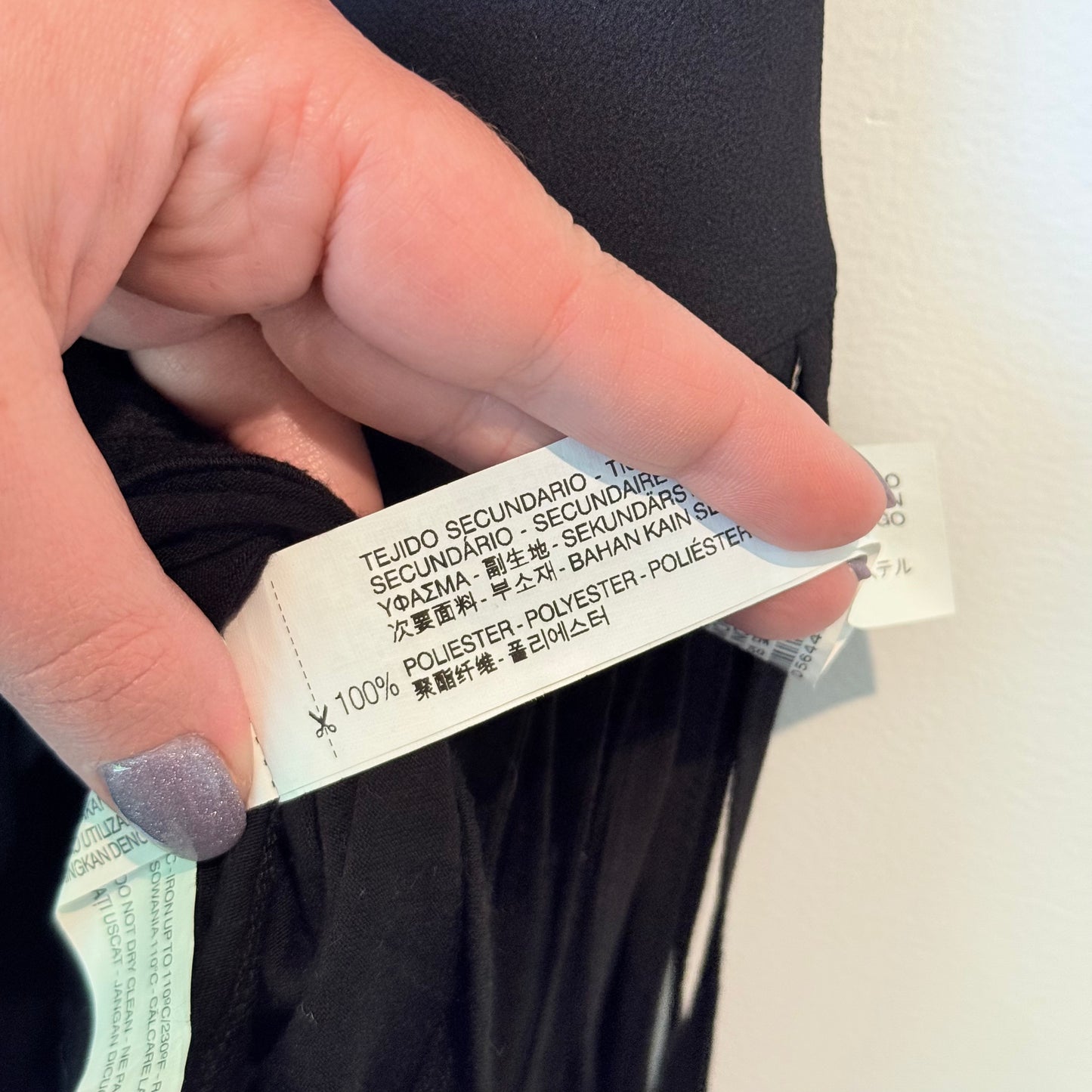 Zara Trafaluc Size M Black Fringed Tank Top