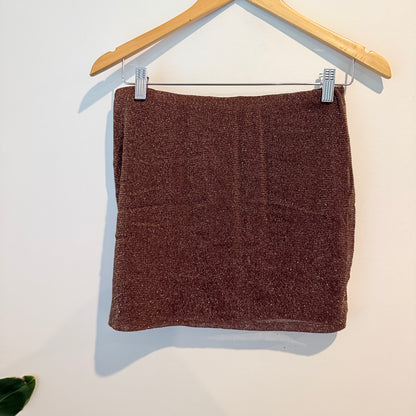Glassons Brown Glitter Mini Skirt – Size M