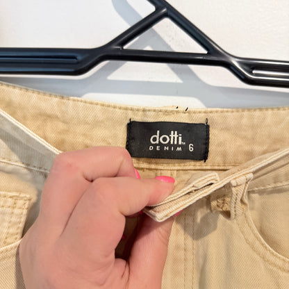 Dotti Denim Maxi Skirt in Beige - Size 6