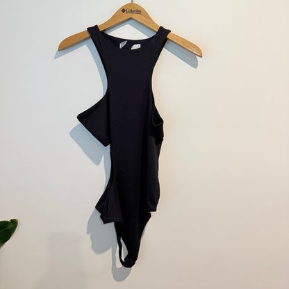 Glassons Asymmetrical Black Bodysuit – Size M