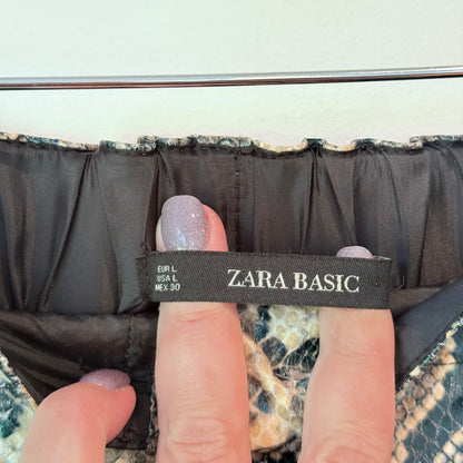 Zara Size L Snake Print Mini Skirt