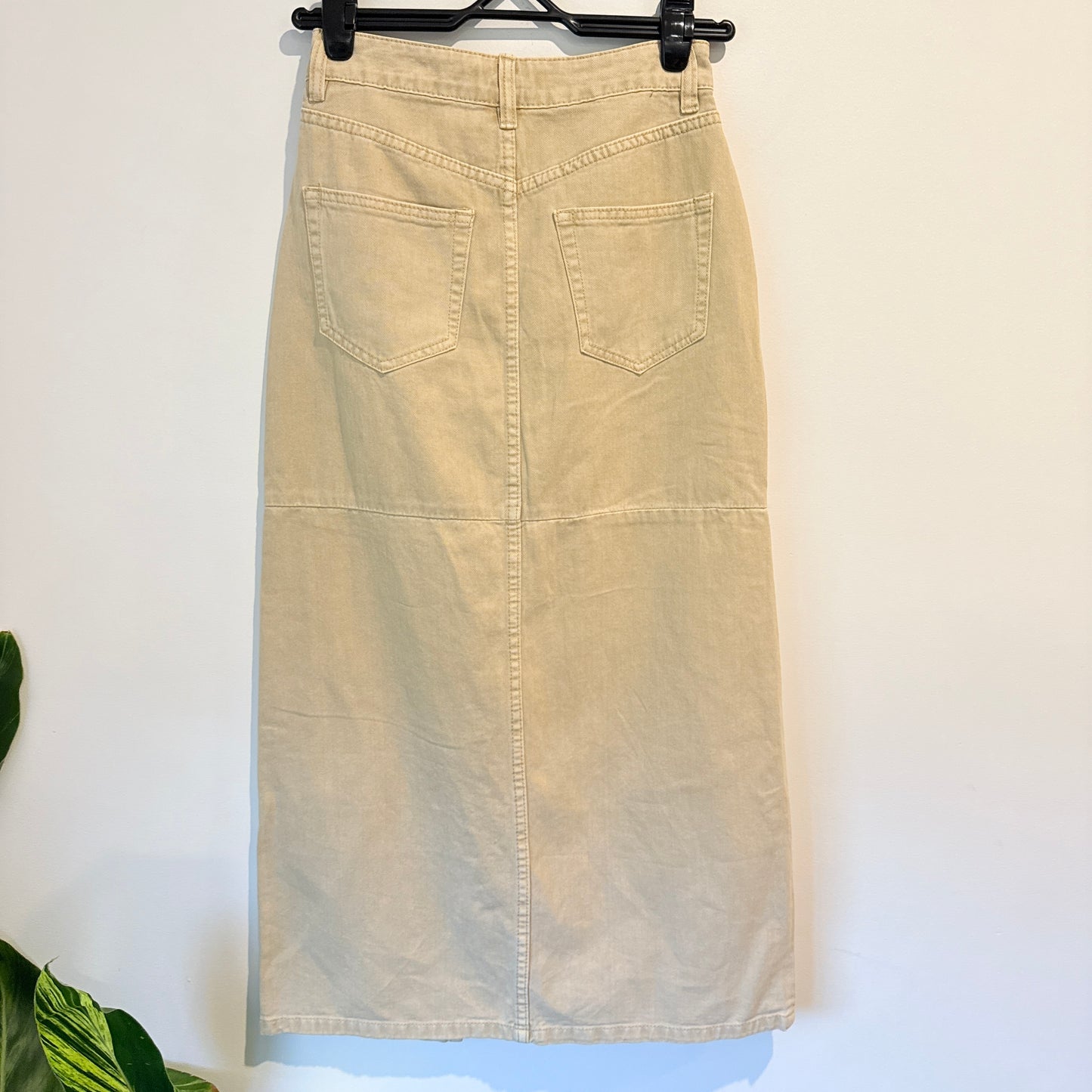 Dotti Denim Maxi Skirt in Beige - Size 6