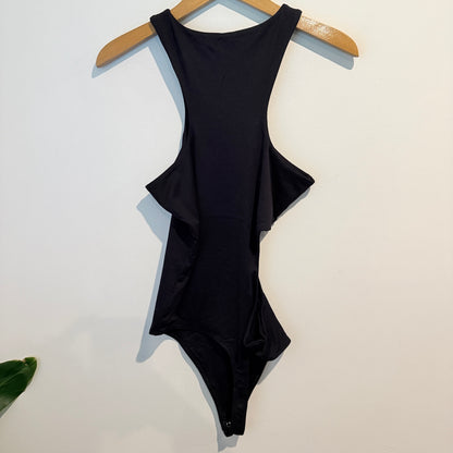 Glassons Asymmetrical Black Bodysuit – Size M