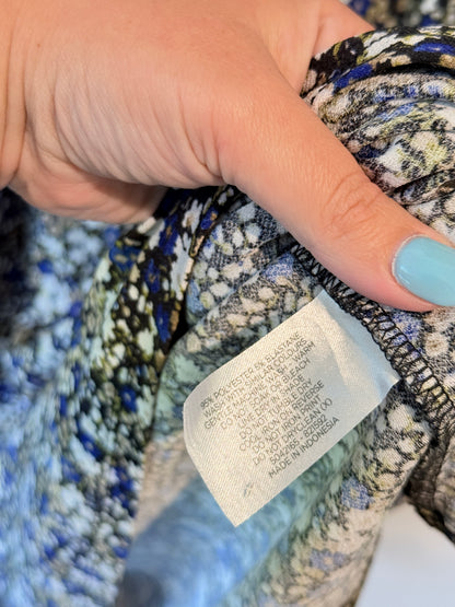 Spirit Floral Long Sleeve Dress Blue White - Size 8