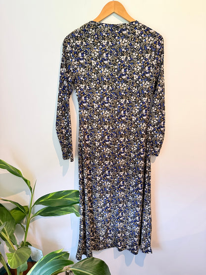 Spirit Floral Long Sleeve Dress Blue White - Size 8