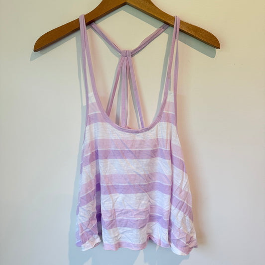 Hollister Purple & White Striped Strappy Cami - Size Large