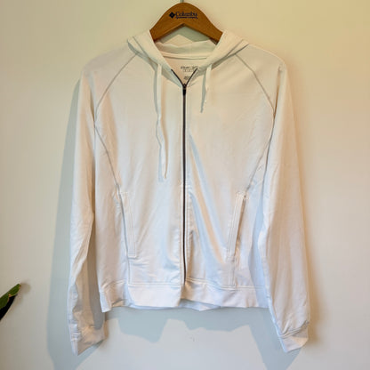 Reebok White Full-Zip Hoodie - Size Medium