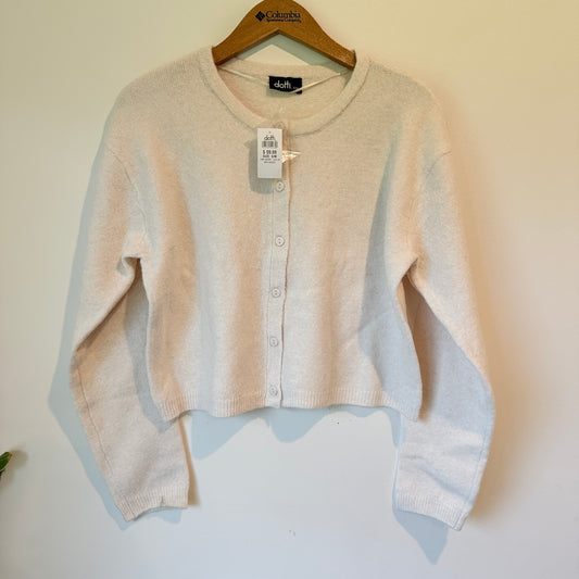 Dotti Cream Wool Blend Cropped Cardigan - Size S/M
