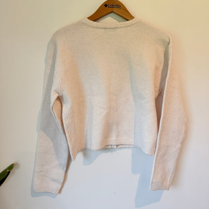Dotti Cream Wool Blend Cropped Cardigan - Size S/M