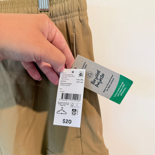 Circuit Tan Activewear Cargo Shorts - Size 3XL