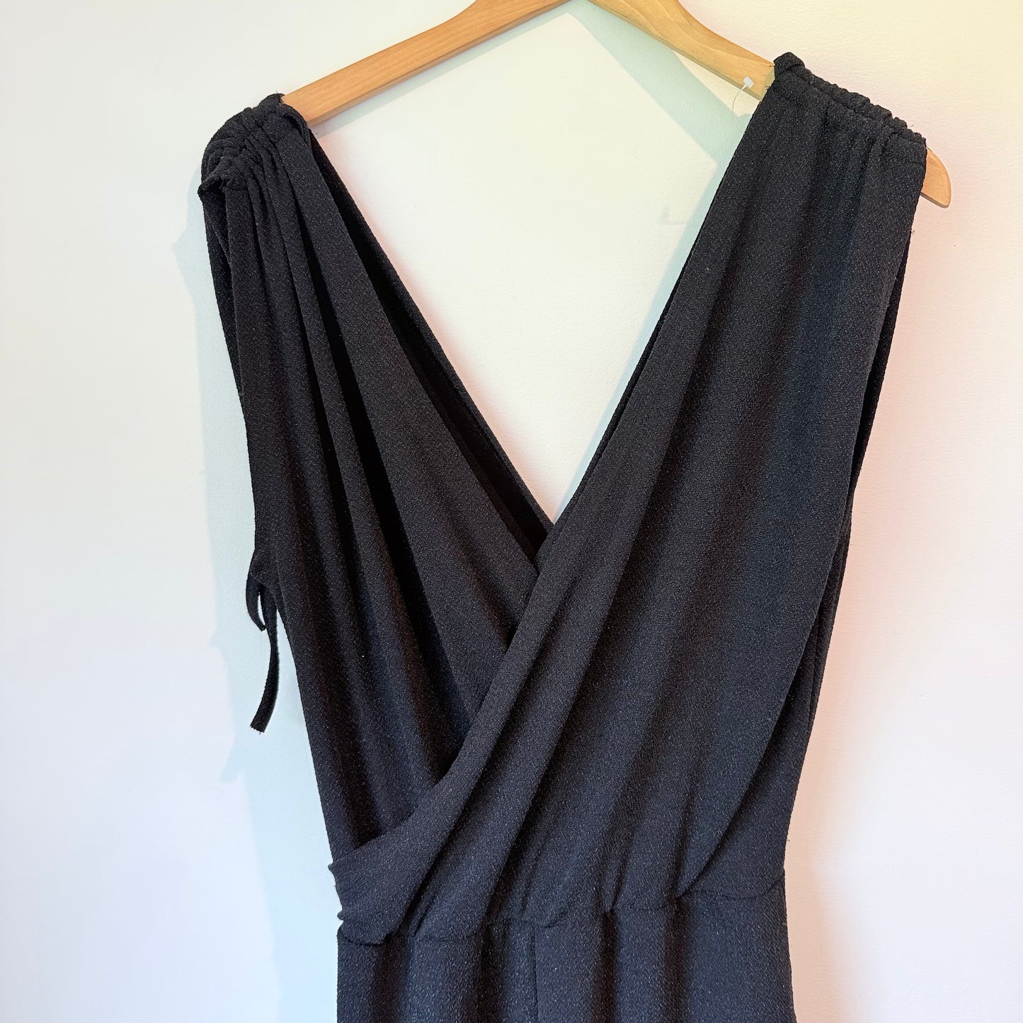 Lollys Laundry Black Plunge V-Neck Jumpsuit Size M