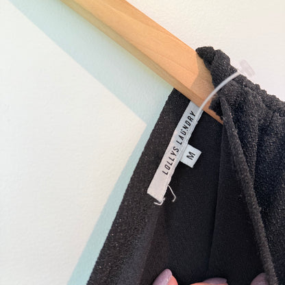 Lollys Laundry Black Plunge V-Neck Jumpsuit Size M