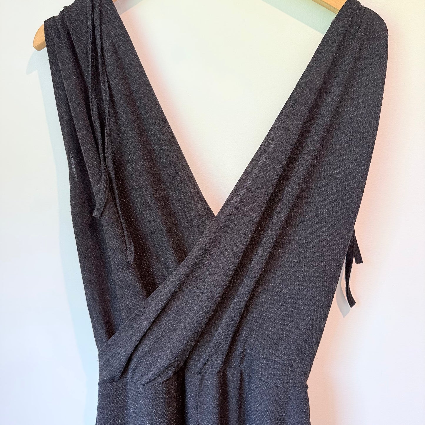 Lollys Laundry Black Plunge V-Neck Jumpsuit Size M