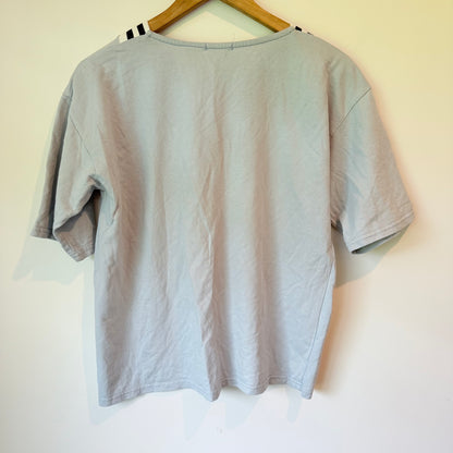 BLOSSOM Varsity V-Neck T-Shirt Light Blue - 53cm Underarm