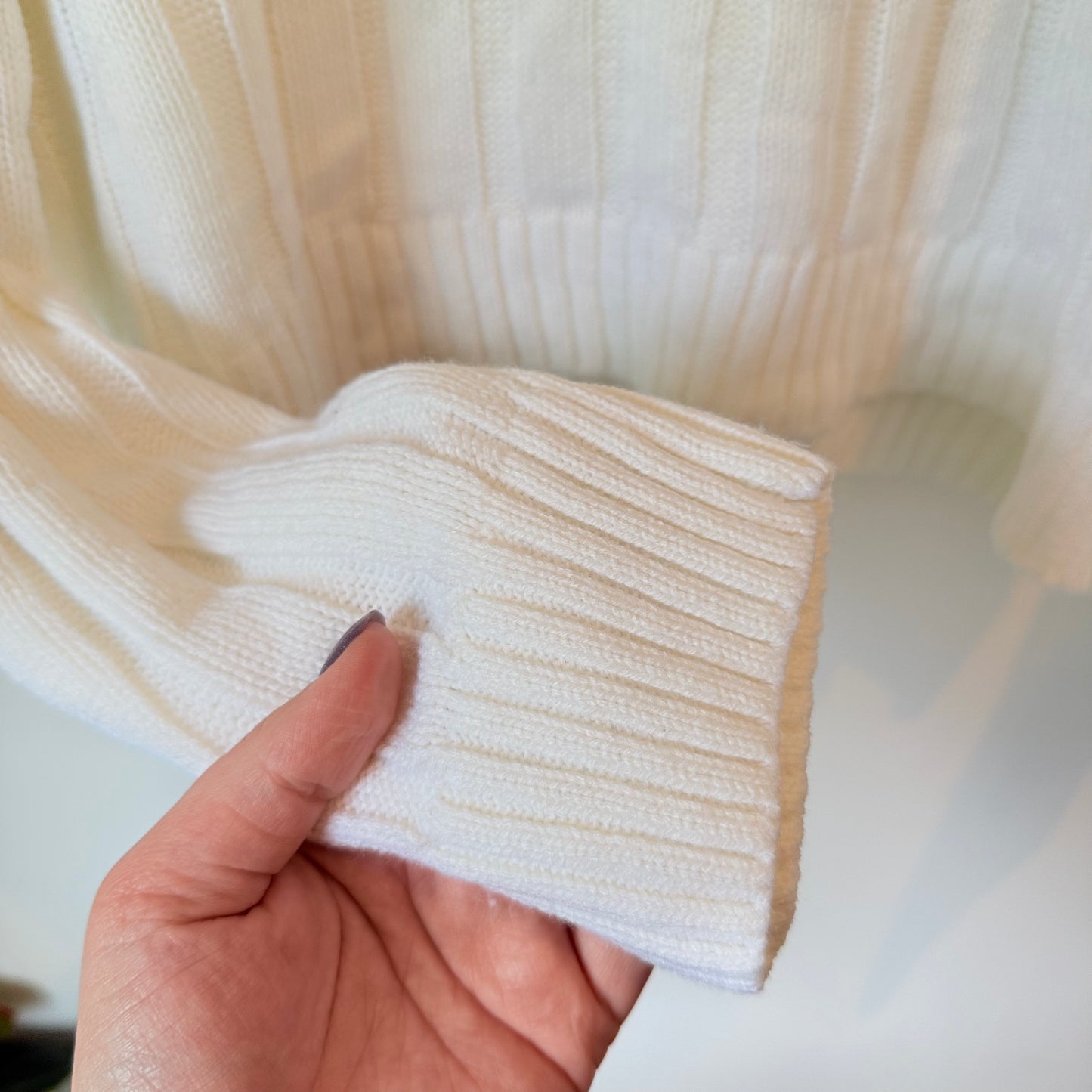 Spirit Sweater Pullover White Collared Knit Size 16