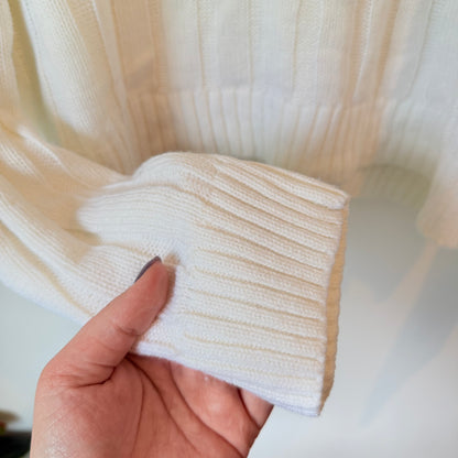 Spirit Sweater Pullover White Collared Knit Size 16