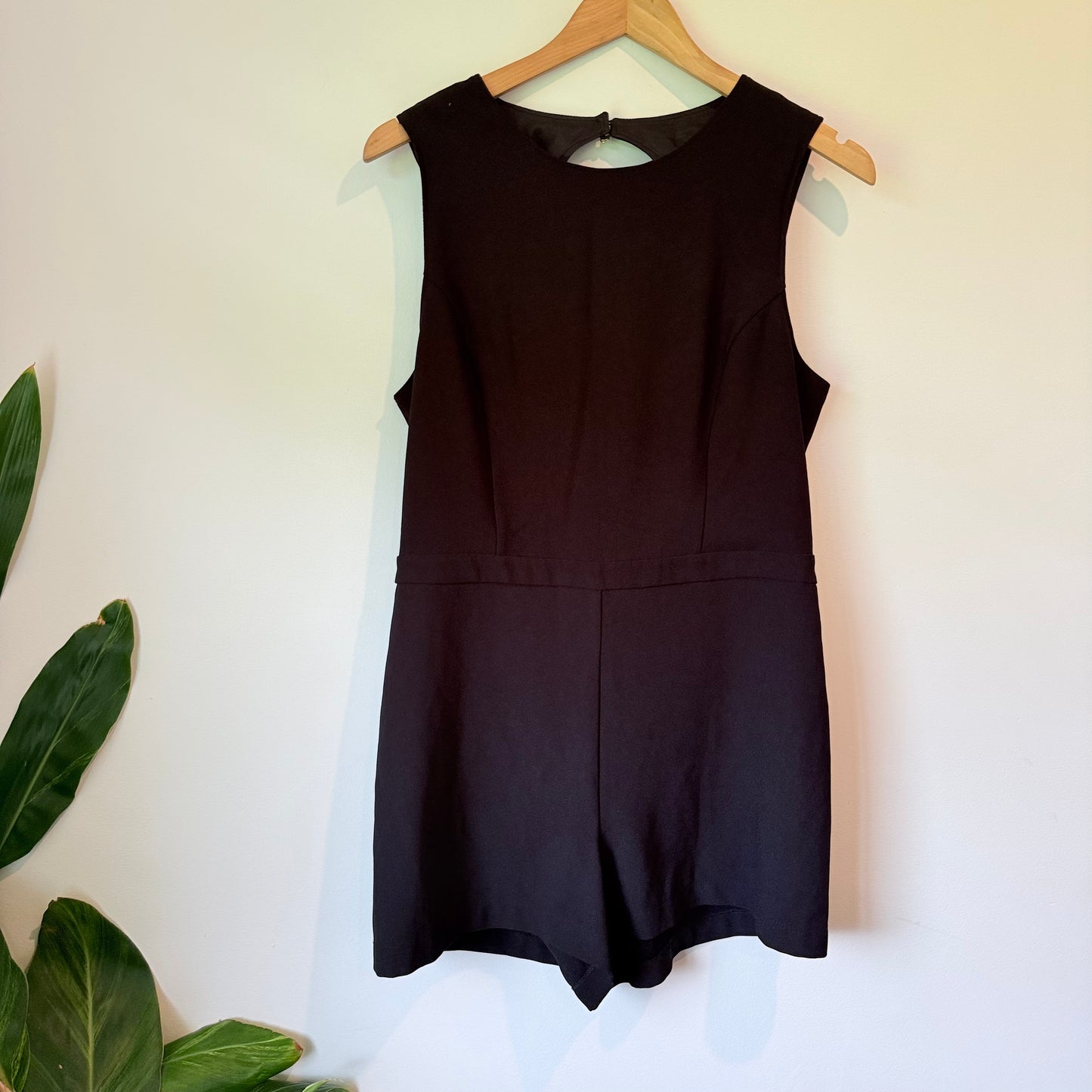 Axara Paris Black Romper Jumpsuit Cutout Back Size 42