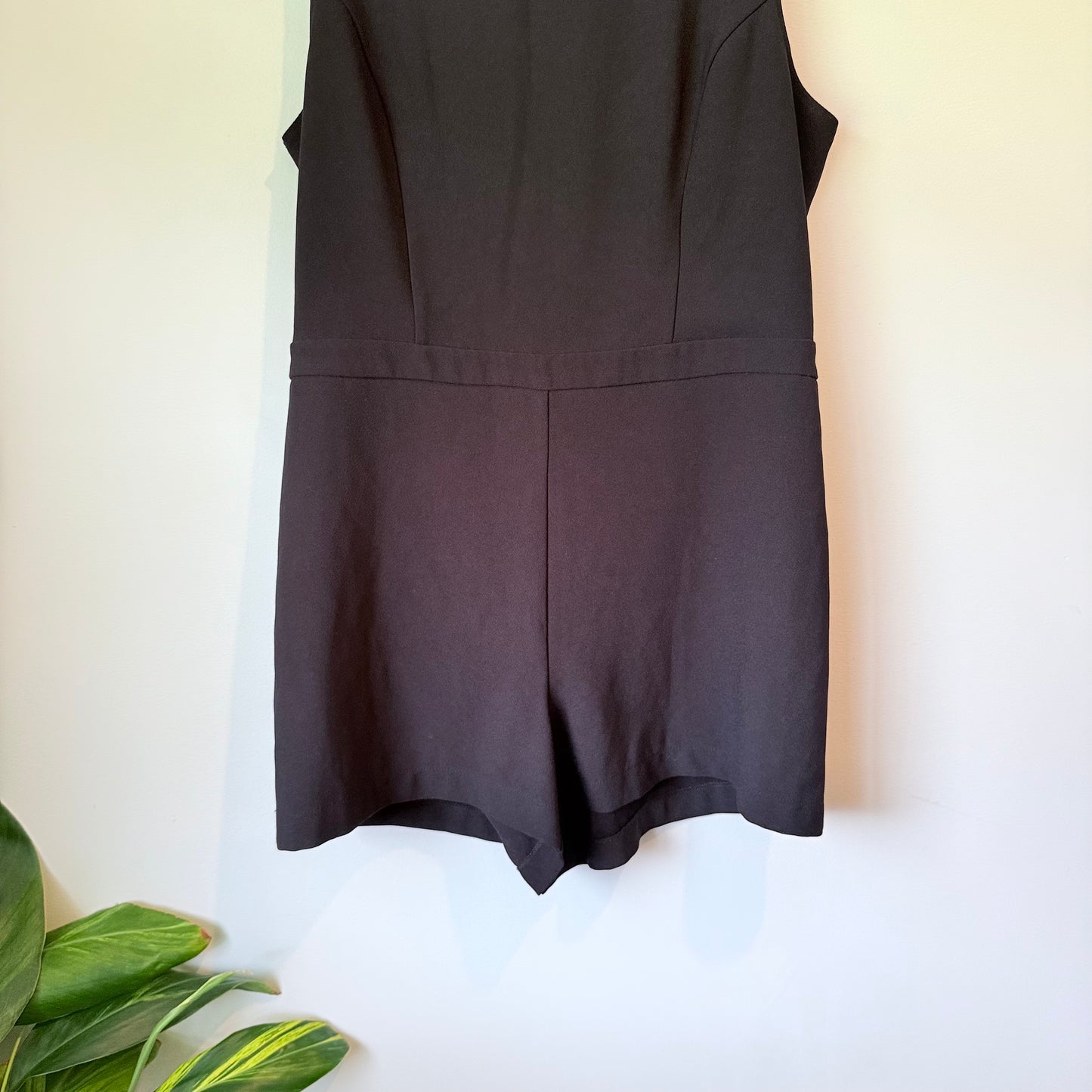 Axara Paris Black Romper Jumpsuit Cutout Back Size 42