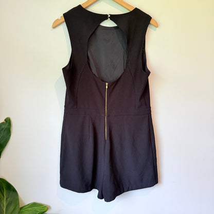 Axara Paris Black Romper Jumpsuit Cutout Back Size 42