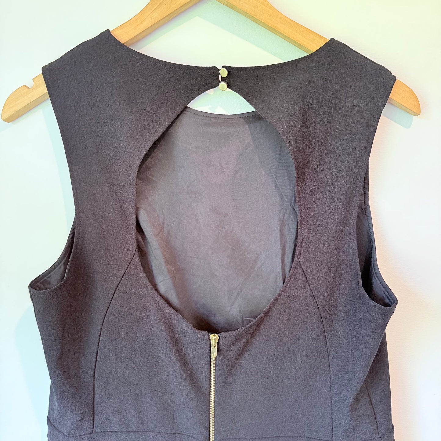 Axara Paris Black Romper Jumpsuit Cutout Back Size 42