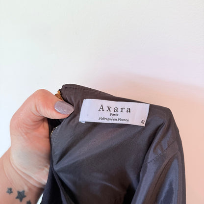 Axara Paris Black Romper Jumpsuit Cutout Back Size 42