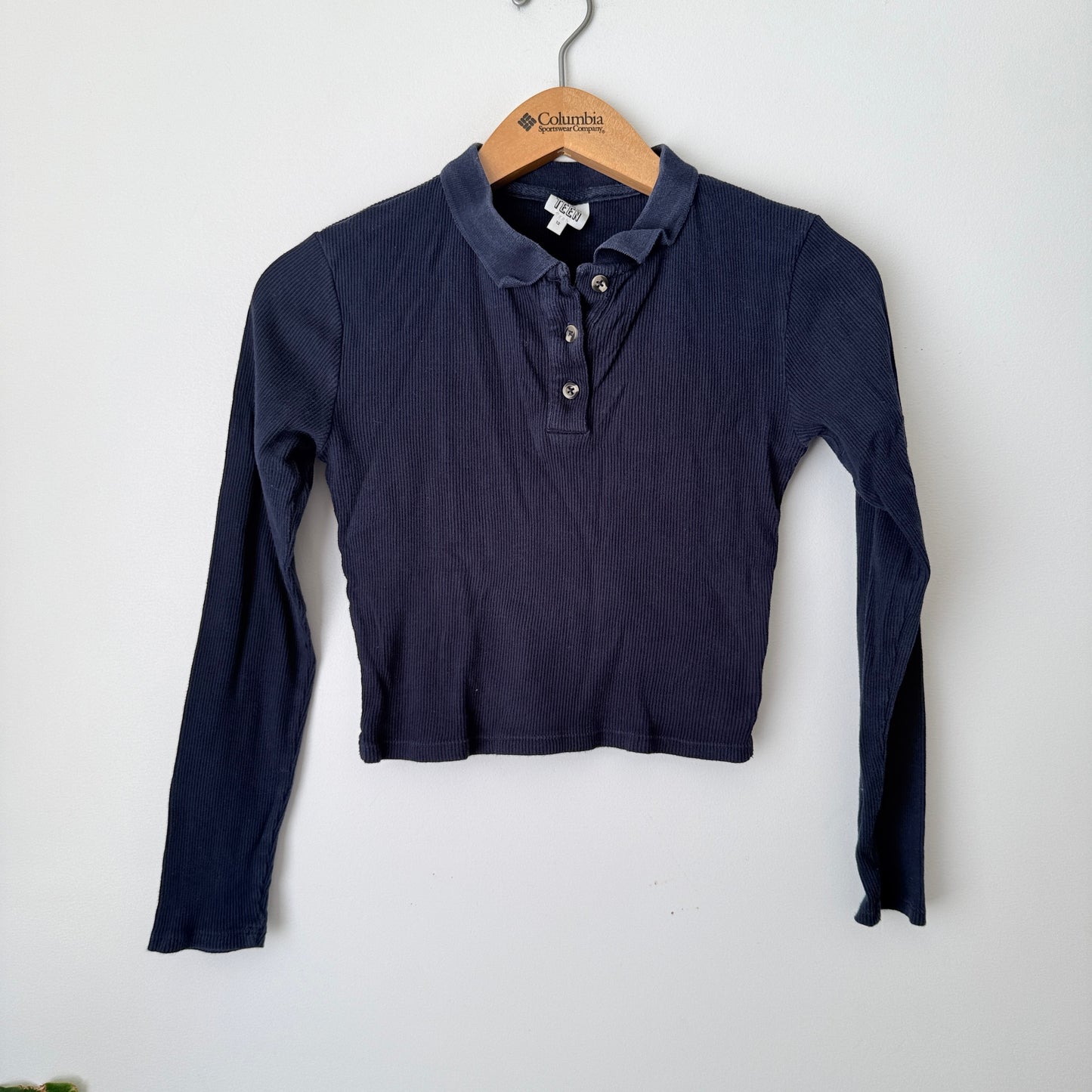 Seed Teen Size 12 Ribbed Knit Polo Shirt