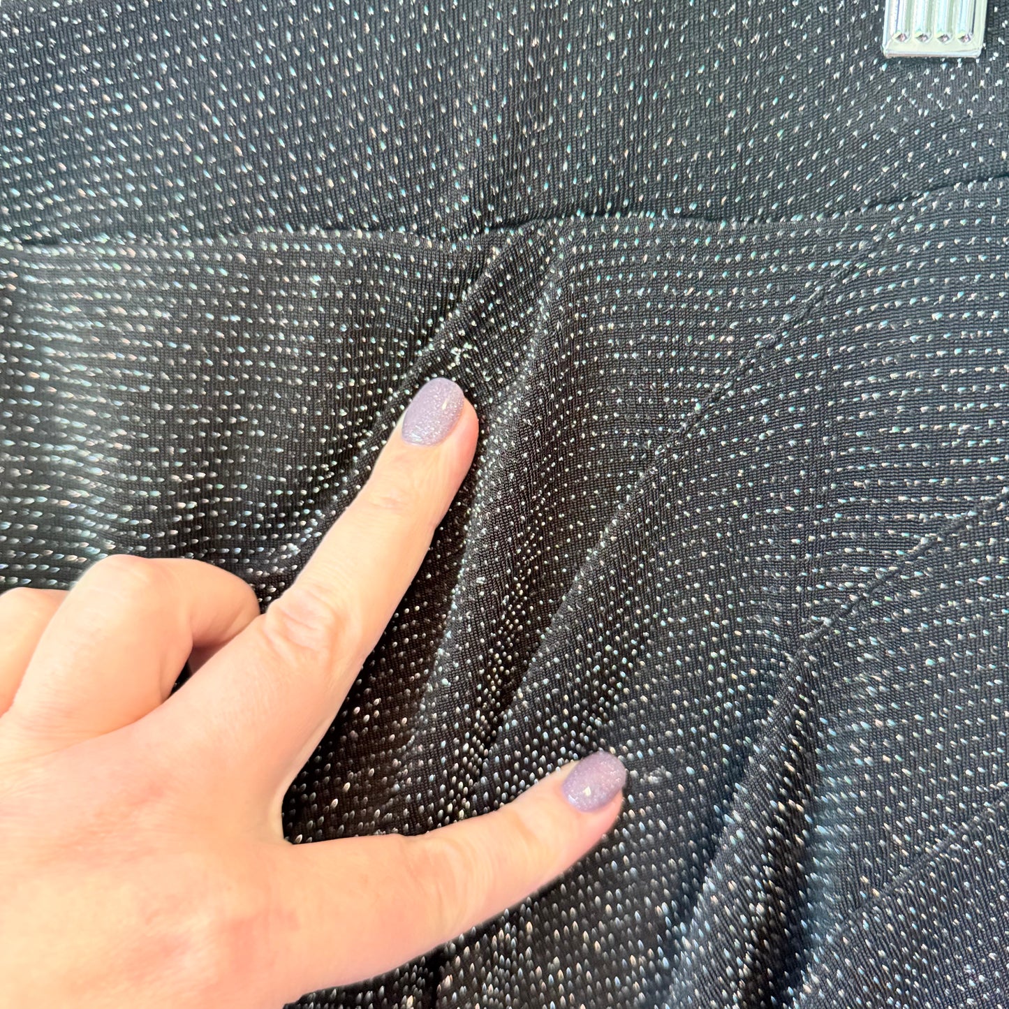 BREAL Black Silver Glitter Wrap Mini Skirt - 72cm Waist