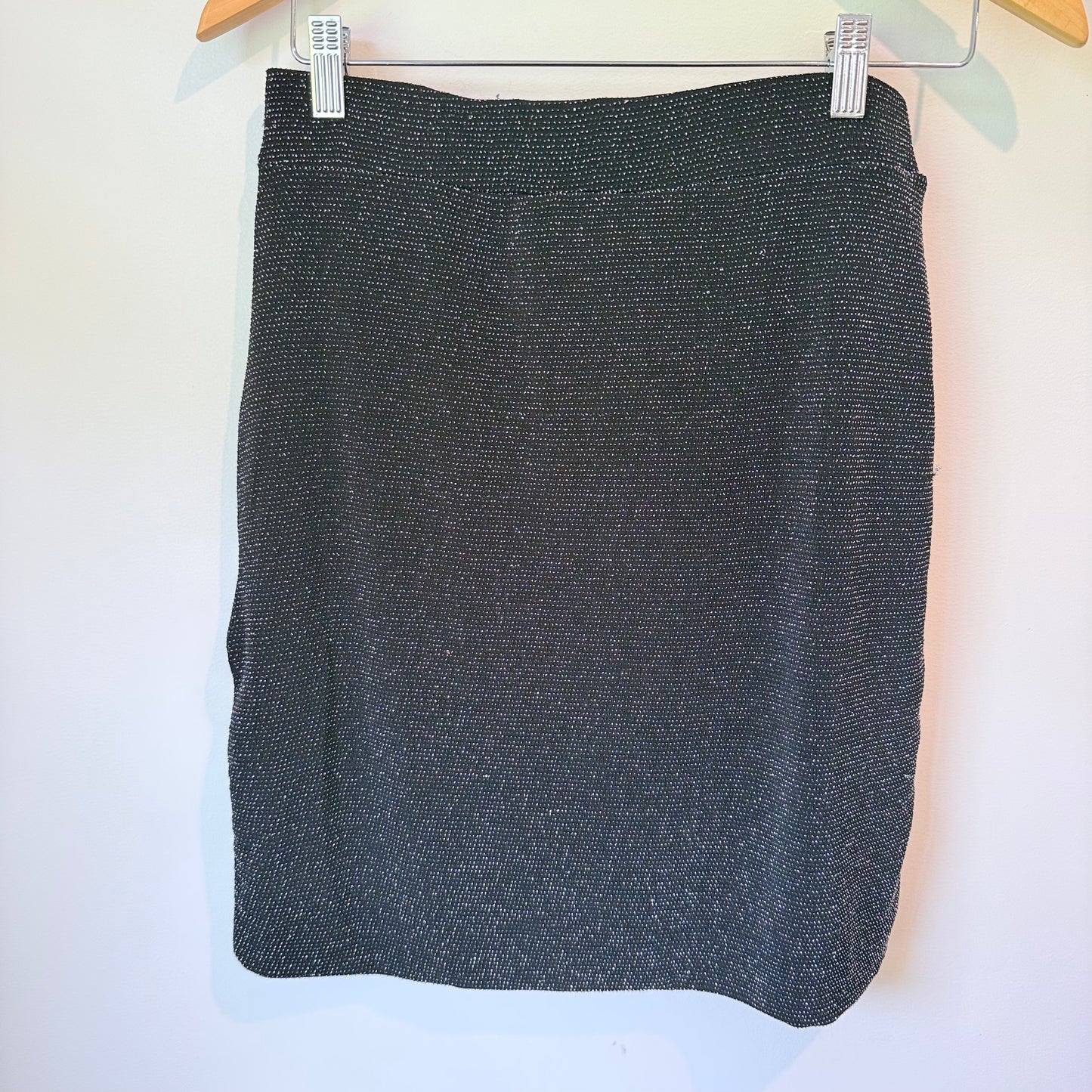 BREAL Black Silver Glitter Wrap Mini Skirt - 72cm Waist