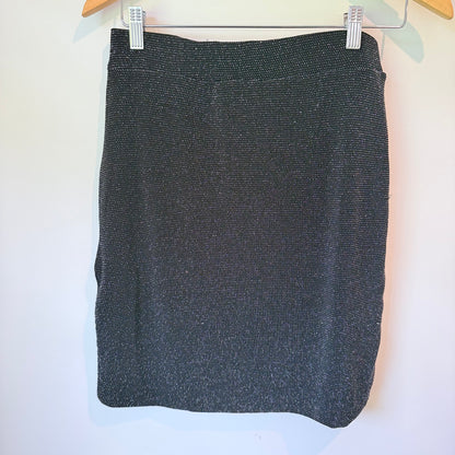 BREAL Black Silver Glitter Wrap Mini Skirt - 72cm Waist