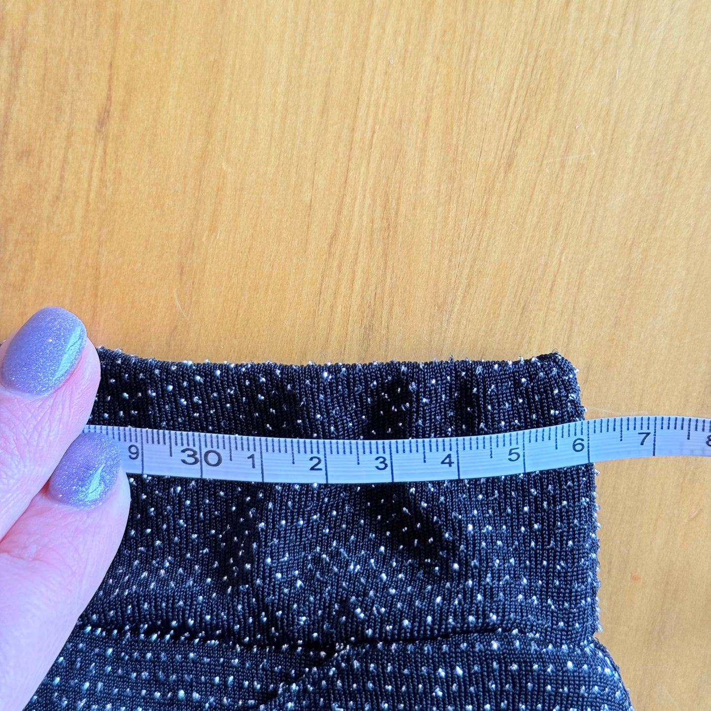 BREAL Black Silver Glitter Wrap Mini Skirt - 72cm Waist