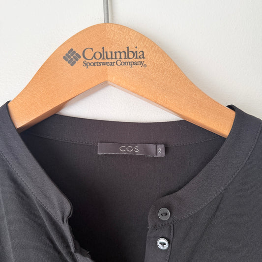 COS Size XS Black Long-Sleeve Oversize Viscose Blend Shirt