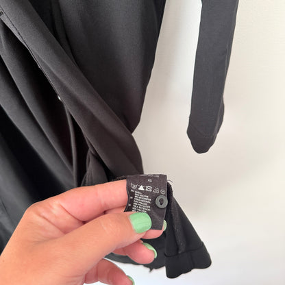 COS Size XS Black Long-Sleeve Oversize Viscose Blend Shirt