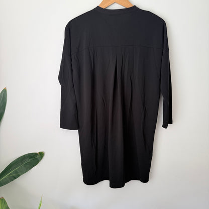 COS Size XS Black Long-Sleeve Oversize Viscose Blend Shirt