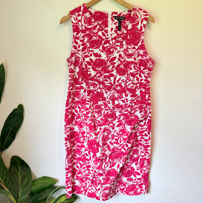 Artisan Size 10 Red Floral Sleeveless Dress