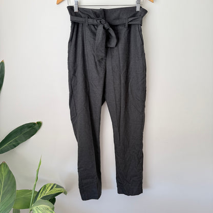 Liam (NZ Made) Size 10 Grey Belted Wool Trousers